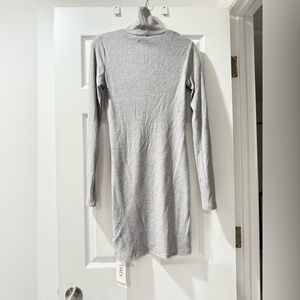 Gray Long Sleeve Knit Dress